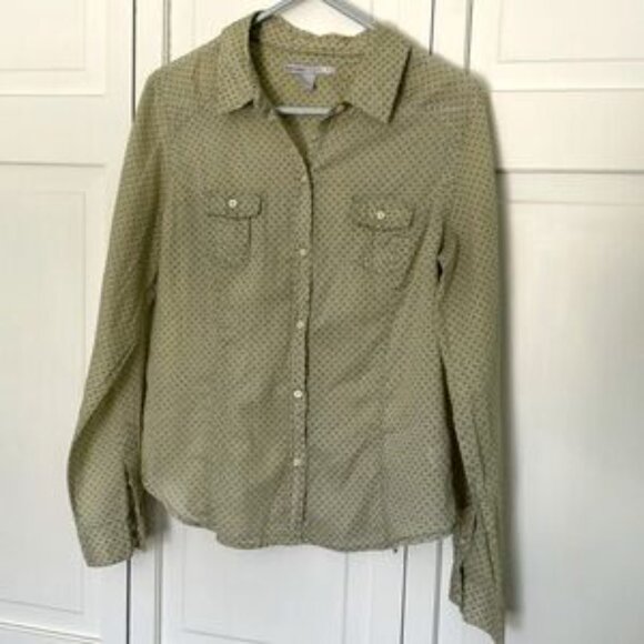 Old Navy Large Olive Green Blouse - Picture 1 of 11
